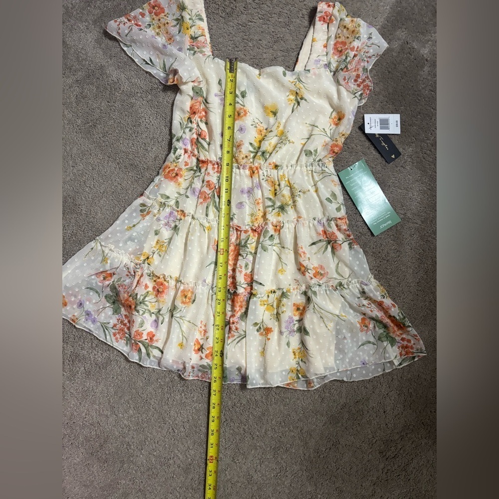 City Triangles mini dress Floral Short Sleeve Size 7 - Picture 5 of 11
